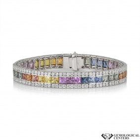 White Gold Diamond and Sapphire Bracelet